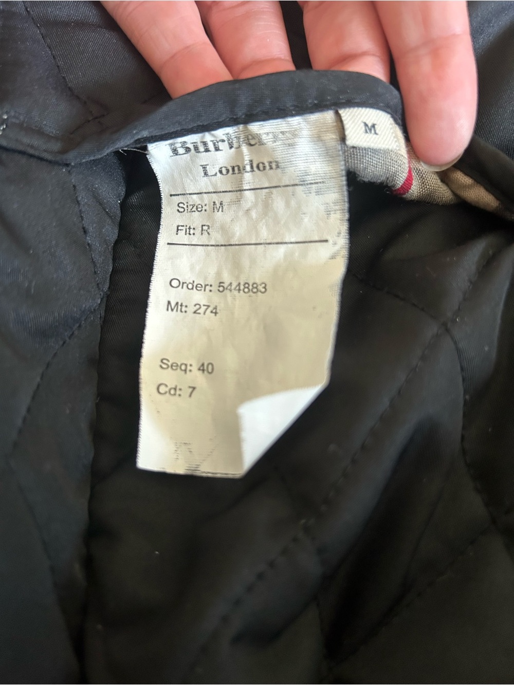 Vintage Authentic BURBERRY London Classic Nova Check Diamond Quilt Jacket Sz M - Picture 8 of 14